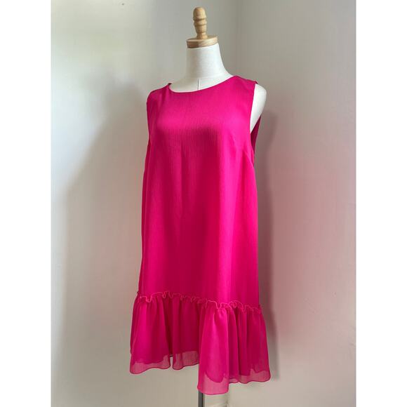 Tommy Hilfiger Pink Summer Shift Ruffle Sleeveless Knee Length Dress US 14 - Picture 1 of 3